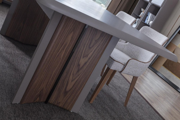 Designer dining table modern furniture in dining room gray exclusive novelty