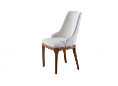 Exclusive white chairs with brown wood legs design dining room novelty