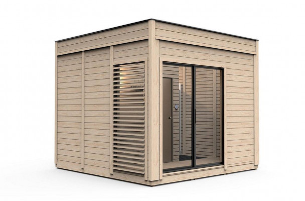 Wood sauna outdoor sauna pine wood sauna house panorama hut garden