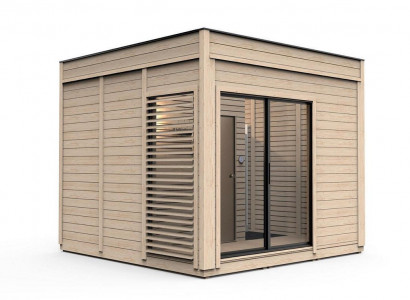 Wood sauna outdoor sauna pine wood sauna house panorama hut garden