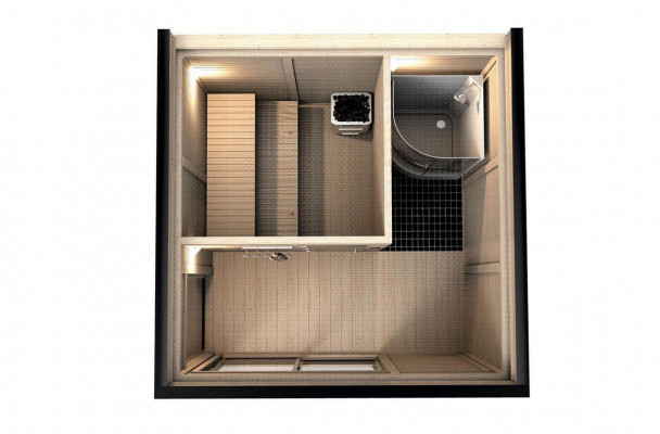 Wood sauna outdoor sauna pine wood sauna house panorama hut garden