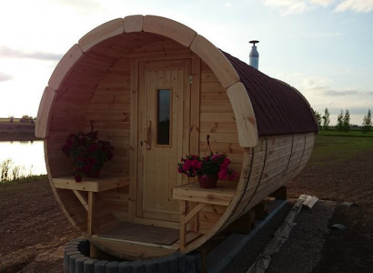 Sauna Barrel Outdoor Garden Sauna 590 x Ø 2.27 m Sauna Barrel Kit