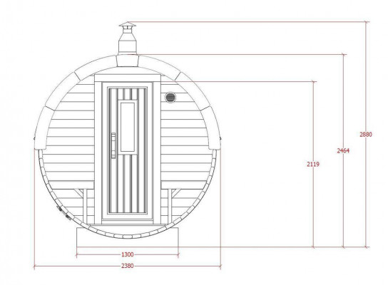 Sauna Barrel Outdoor Garden Sauna 590 x Ø 2.27 m Sauna Barrel Kit