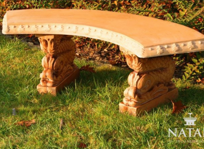 Bench furniture terrace garden quiet corner concrete seat bench Roman