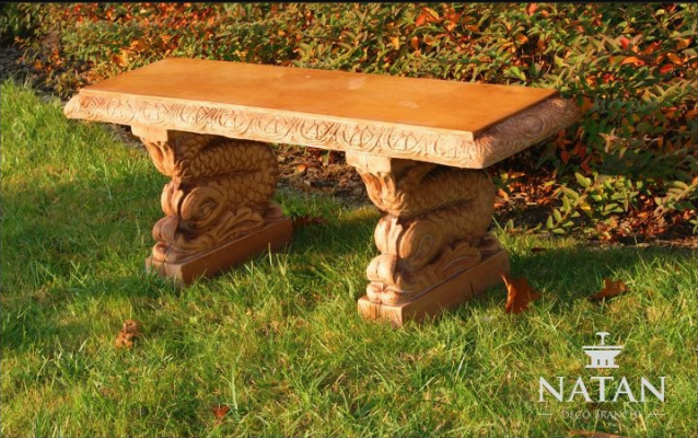 Bank bench garden quiet corner concrete seat bench style furniture