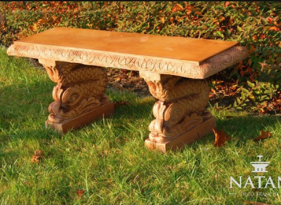 Bank bench garden quiet corner concrete seat bench style furniture