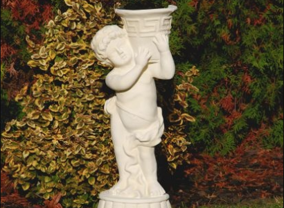 Figure statue with flower container box statues figures sculpture garden