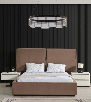 Bedroom set double bed bed nightstands 4-piece beige wardrobe