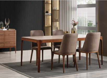 Dining room set dining group dining nook dining table chairs 7 pieces wood brown