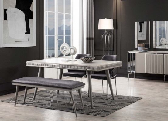 Dining set dining room furniture dining nook dining table dining table chairs 6-piece gray