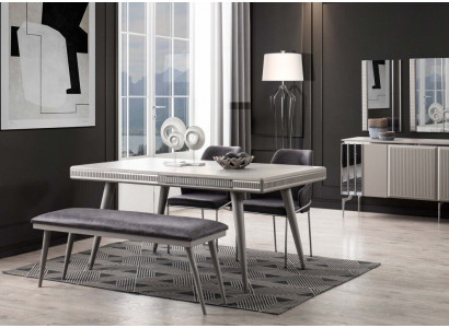 Dining set dining room furniture dining nook dining table dining table chairs 6-piece gray