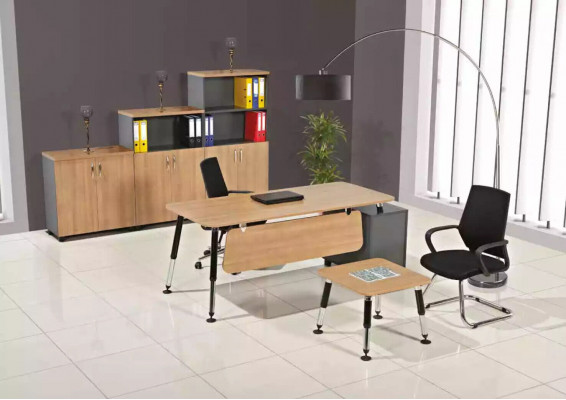 Wooden furniture study desk filing cabinet coffee table set 3-piece table