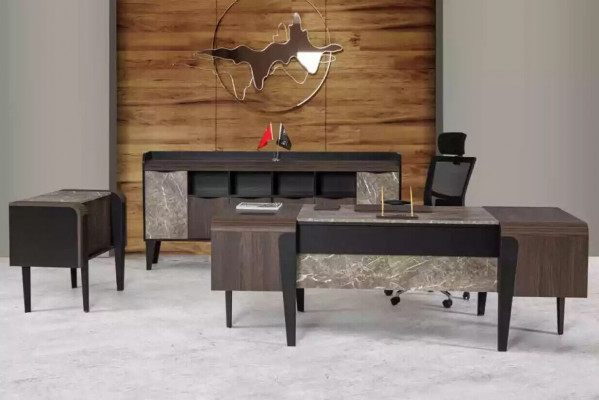 Bür Furniture Desk Table Marble Imitation Tables Office Furnishing