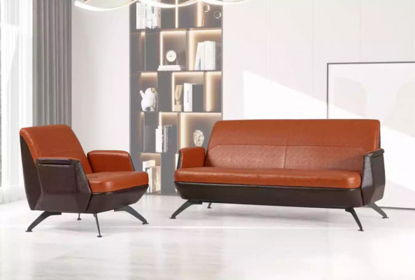 Modern leather two-seater study furniture designer couch office furniture
