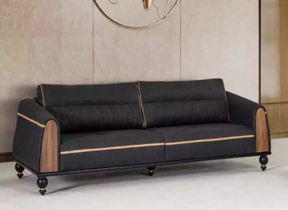 Black designer sofa office furniture style modern couch three-seater