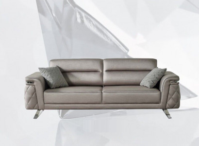 Three-seater sofa 3-seater upholstery sofa gray modern fabric sofa design