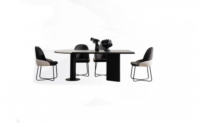 Dining set dining room set dining corner dining table chairs 7-piece wood black