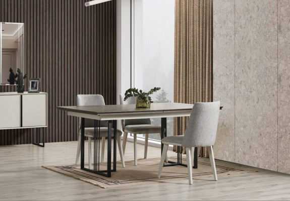 Dining corner dining group white dining room group dining table chairs 7-piece wood