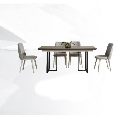 Dining corner dining group white dining room group dining table chairs 7-piece wood