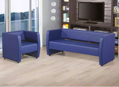 Blue complete sofa set office furniture luxury upholstered set