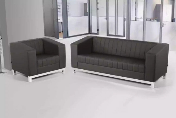 Modern black couch three-seater upholstered couch study furniture luxury