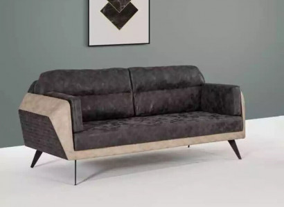 Gray Luxury Three-Seater Study Room Seat Modern Office Furniture Couch