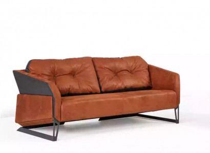 Designer orange sofa office room office furniture couch 3-seater new