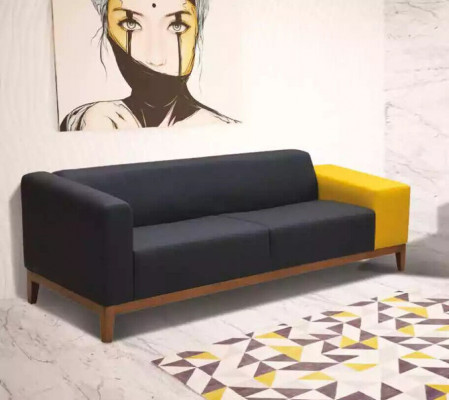 Three-seater sofa couch study luxury furniture textile upholstered sofa