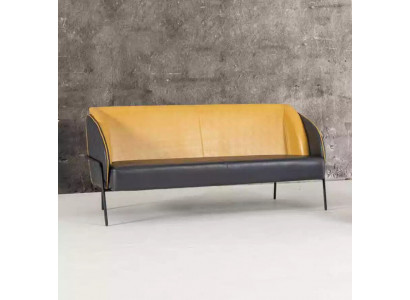 Modern faux leather sofa 3-seater office textile upholstery furniture design