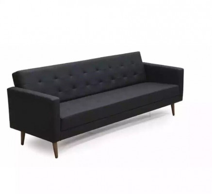 Black Sofa 3 Seater Office Textile Furniture Couch Upholstery Fabric
