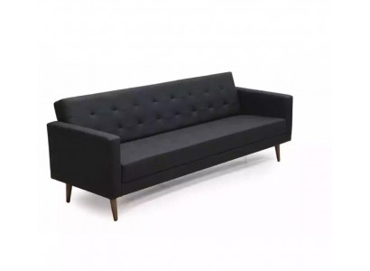 Black Sofa 3 Seater Office Textile Furniture Couch Upholstery Fabric
