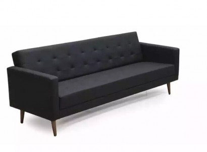 Black Sofa 3 Seater Office Textile Furniture Couch Upholstery Fabric