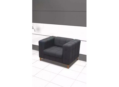 Black armchair, seat, study room, modern designer upholstered armchair, new.