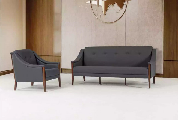 Armchair study upholstered chair gray seating furniture textile modern designer