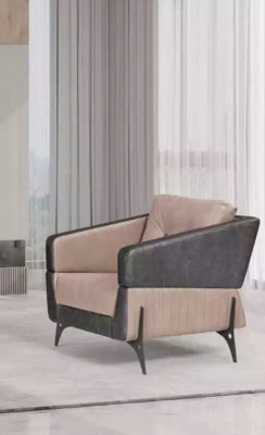 Beige armchair study room textile furniture luxury seat upholstered armchair reclining chair
