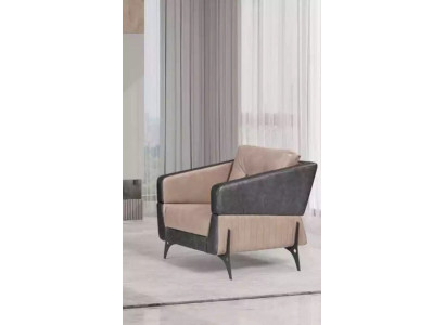 Beige armchair study room textile furniture luxury seat upholstered armchair reclining chair