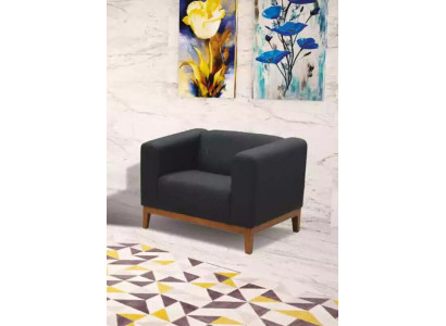Office room black armchair luxury seating upholstery fabric textile furniture 92x77x65