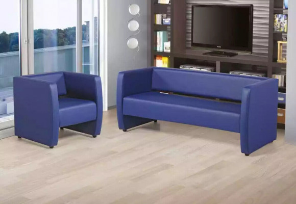 Luxury Blue Armchair Office Furniture Study Upholstery Textile Fabric New