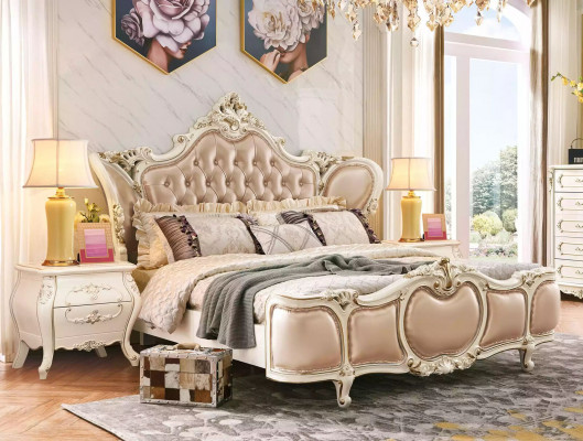 Classic furniture bedroom set bed 2x nightstands chest of drawers luxury set 4-piece