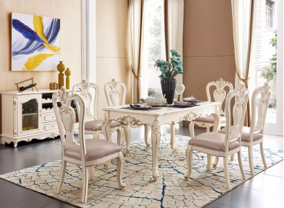 Dining room set furniture for your interior pearly white classic furniture, 8-piece set