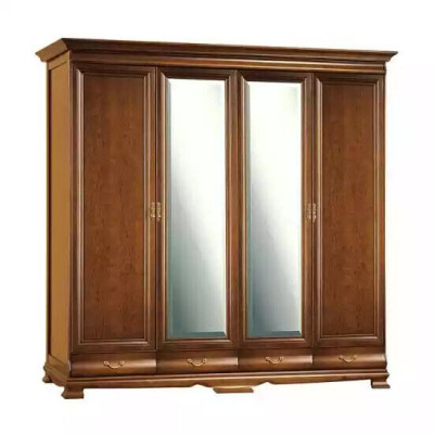 Wardrobe bedroom cabinet brown color Baroque Rococo cabinets