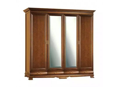 Wardrobe bedroom cabinet brown color Baroque Rococo cabinets