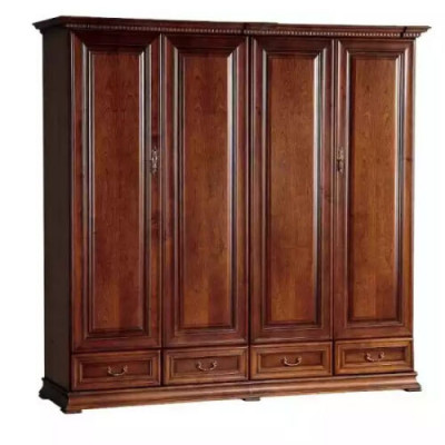 Wardrobe Bedroom Wood Closet Baroque Rococo Wardrobes 4-door