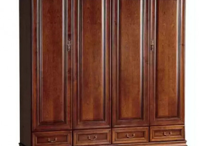 Wardrobe Bedroom Wood Closet Baroque Rococo Wardrobes 4-door