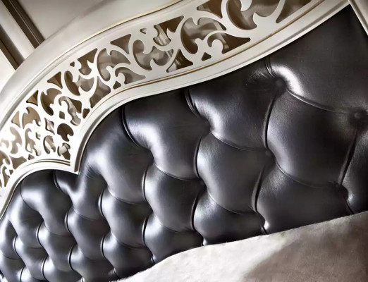 Luxurious bedroom bed design, padded double hotel bed.