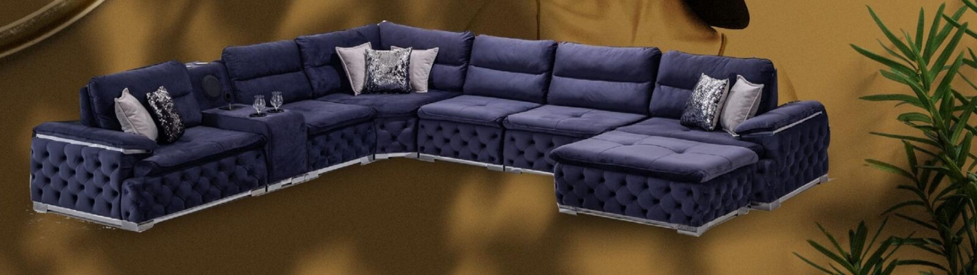U-shaped sectional Chesterfield sofa living room furniture Italian style