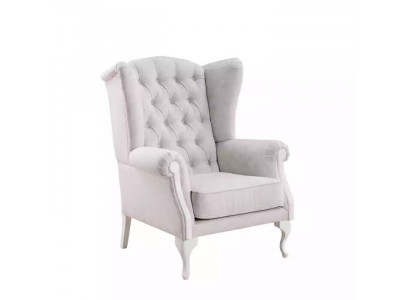 Armchair Seating Single-Seater Design White Upholstery Living Room Furniture TV Recliner
