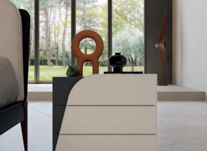 Bedroom nightstand with 3 drawers wood Italian furniture design Bizzotto