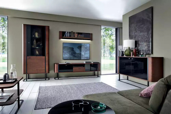 Wall unit, RTV sideboard, TV stand, low side, wall units, wood, metal
