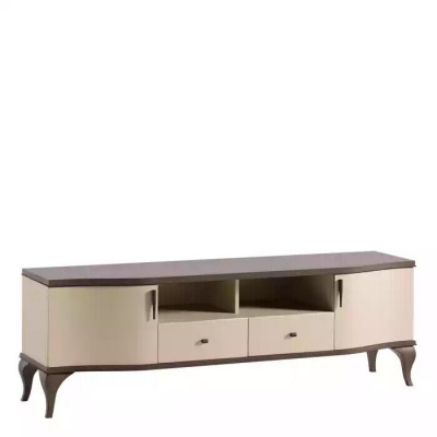 Living room furniture wall unit TV stand wall shelf wood beige modern sideboard